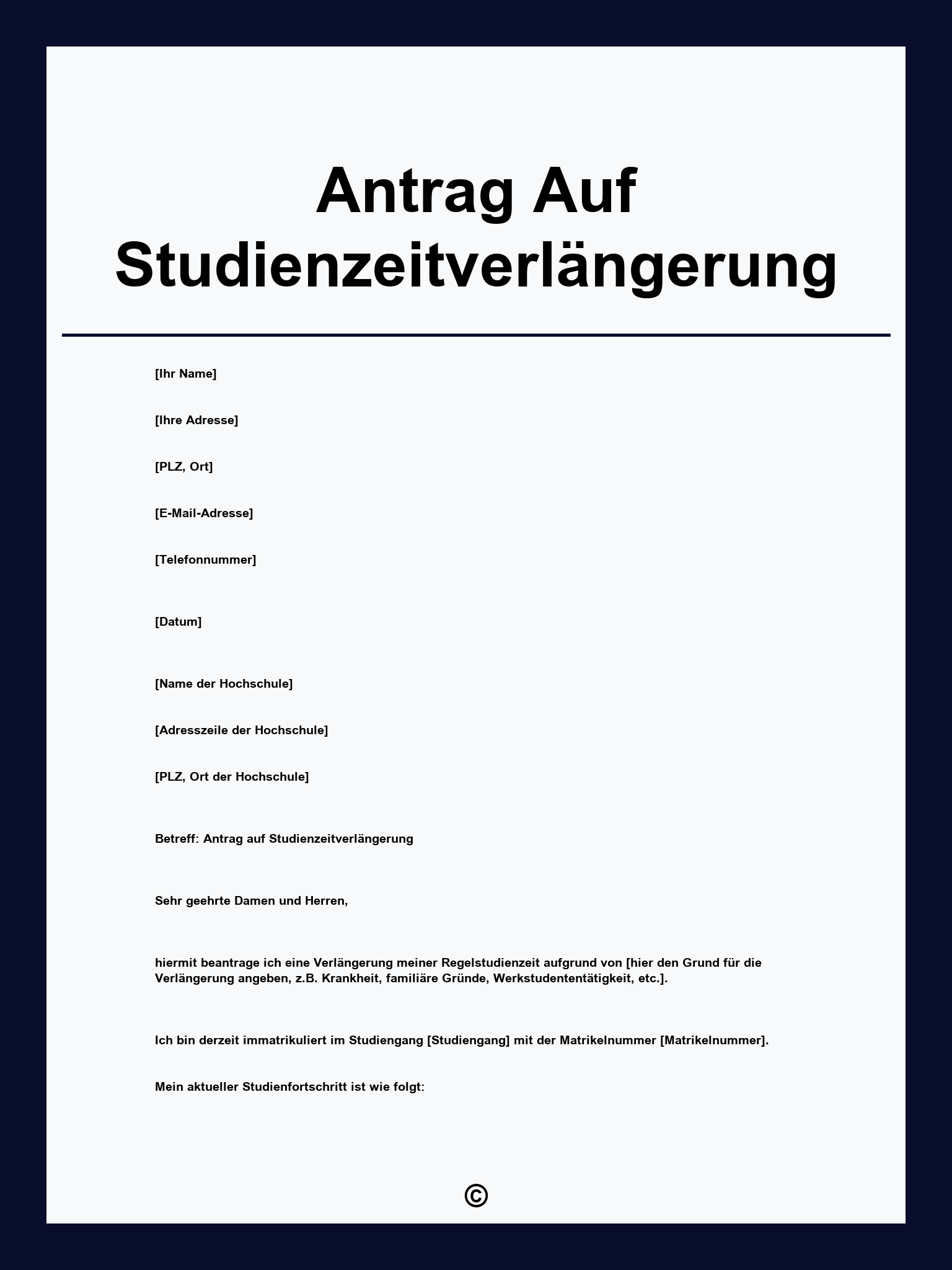 Antrag Auf Studienzeitverlängerung